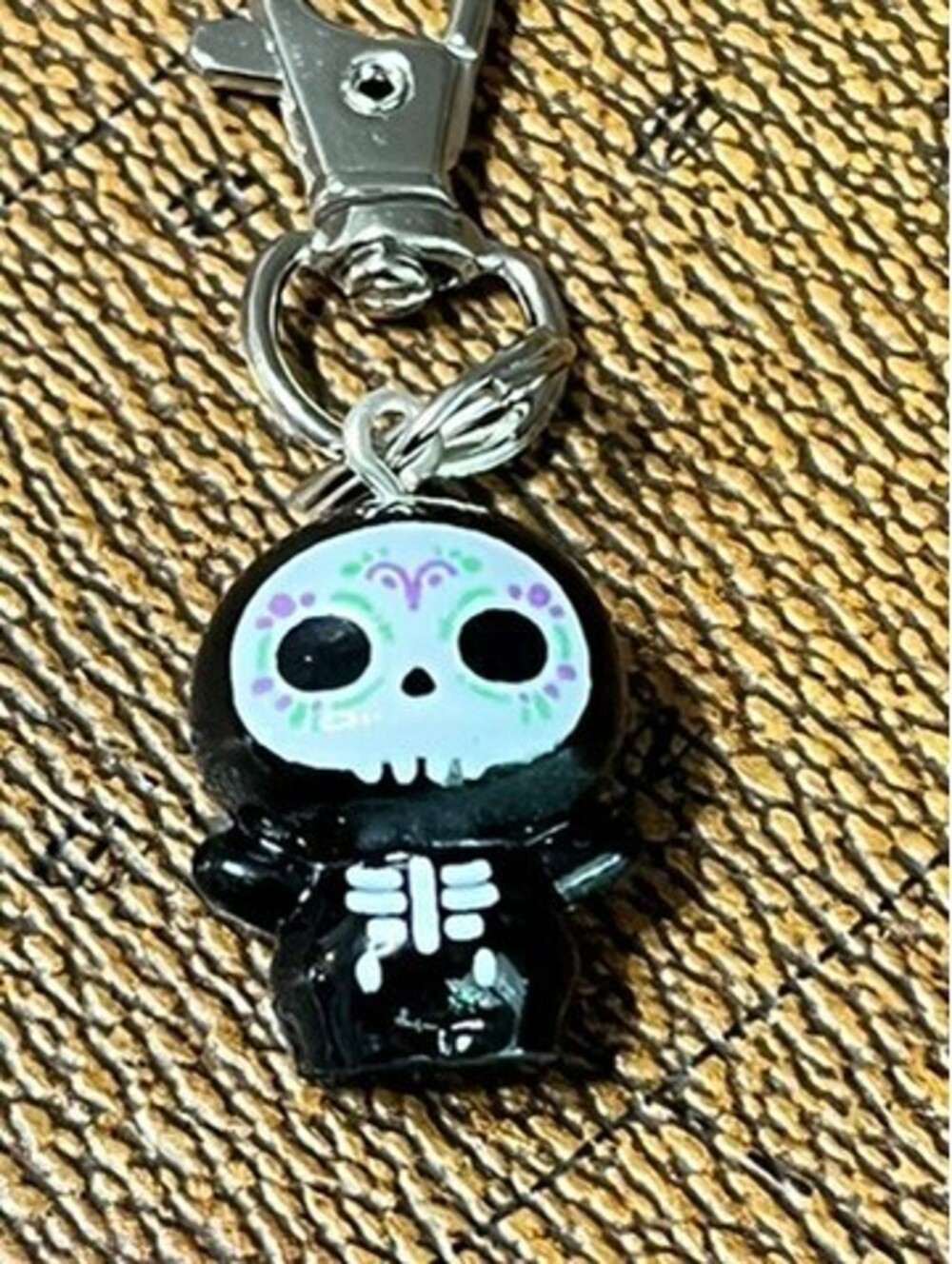Day of the Dead Mini Skeleton Keychain Charm - Spooky Vibes!